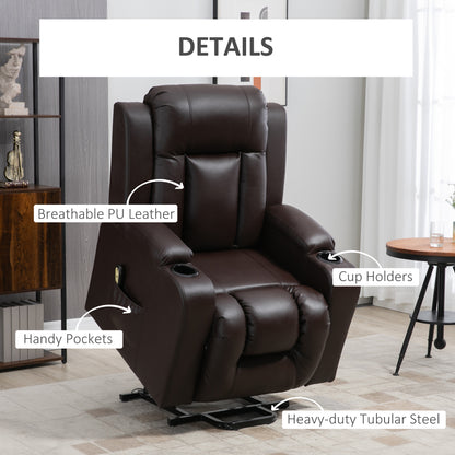 Fauteuil releveur électrique inclinable en cuir synthétique