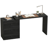 Bureau d'ordinateur en L avec trois tiroirs