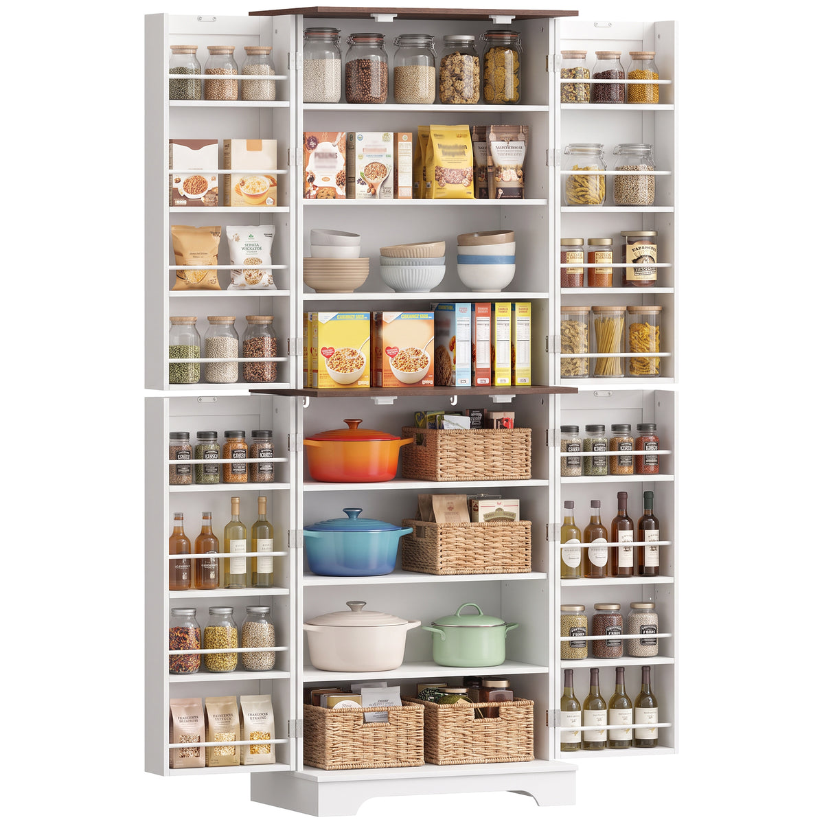 Armoire de cuisine haute de rangement style fermette