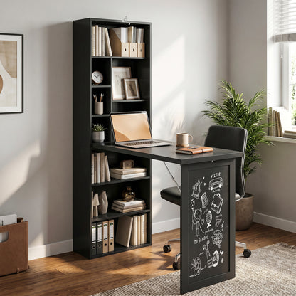 Bureau convertible rabattable mural avec tableau noir