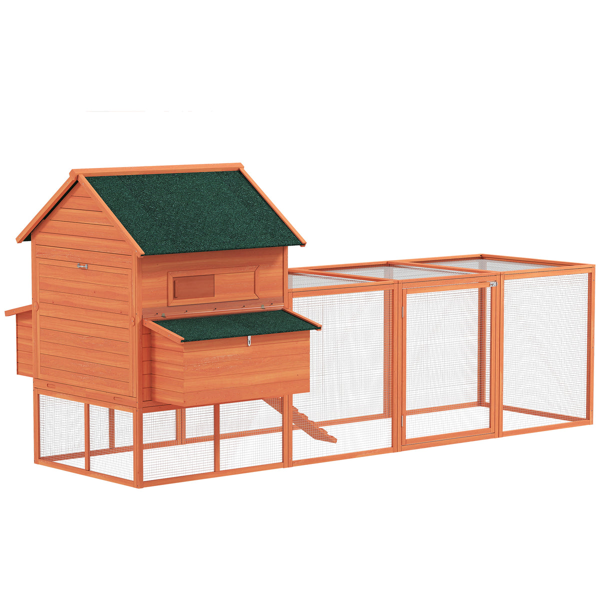 Poulailler en bois avec enclos et nichoir