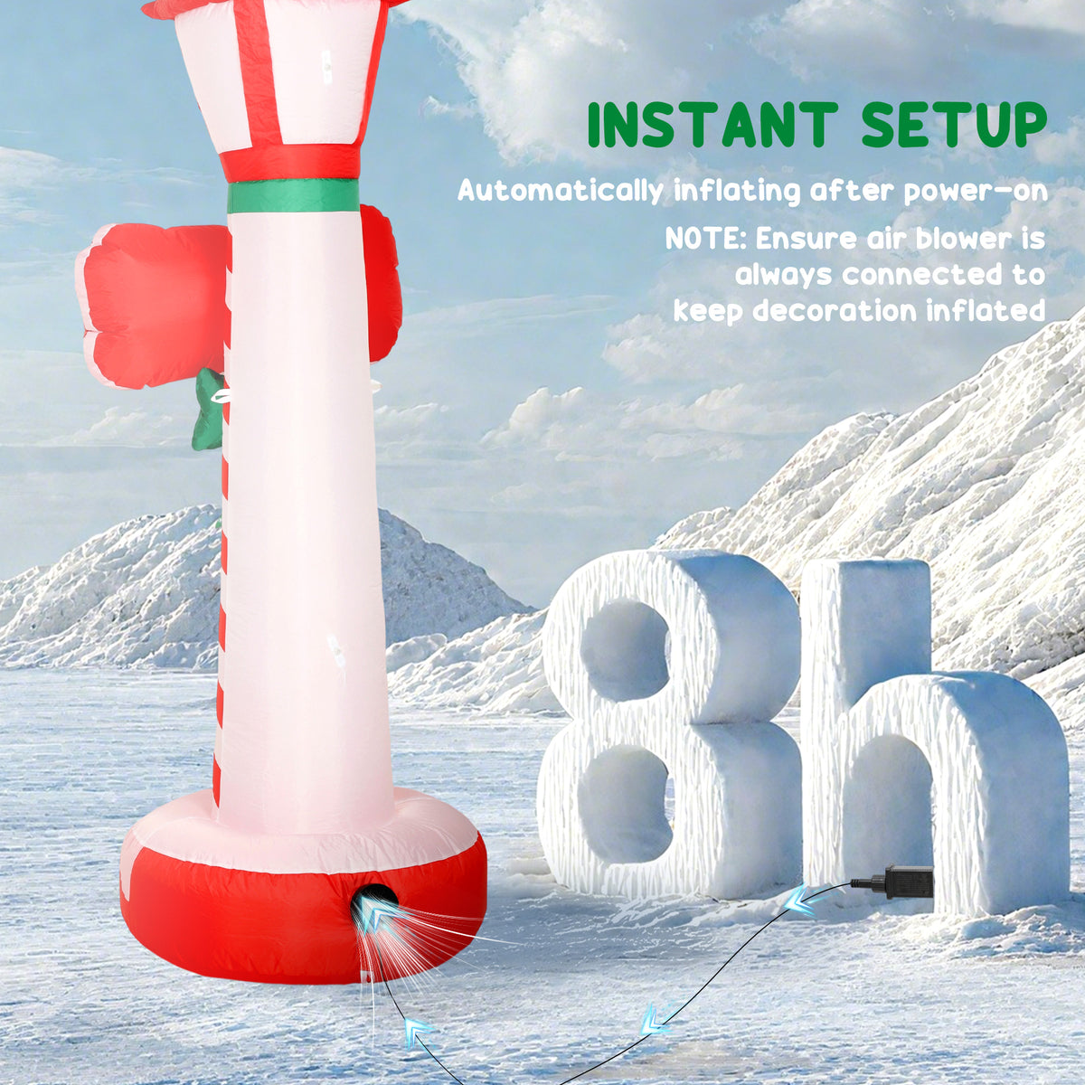 Décoration Noël gonflable phare 183 cm — rouge