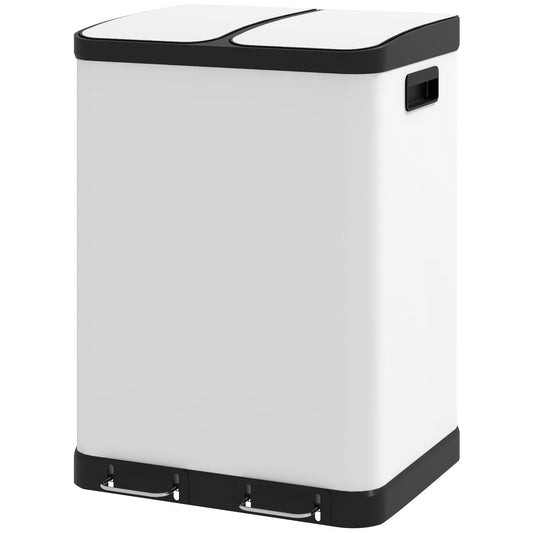 Poubelle de cuisine double à pédale 60 L