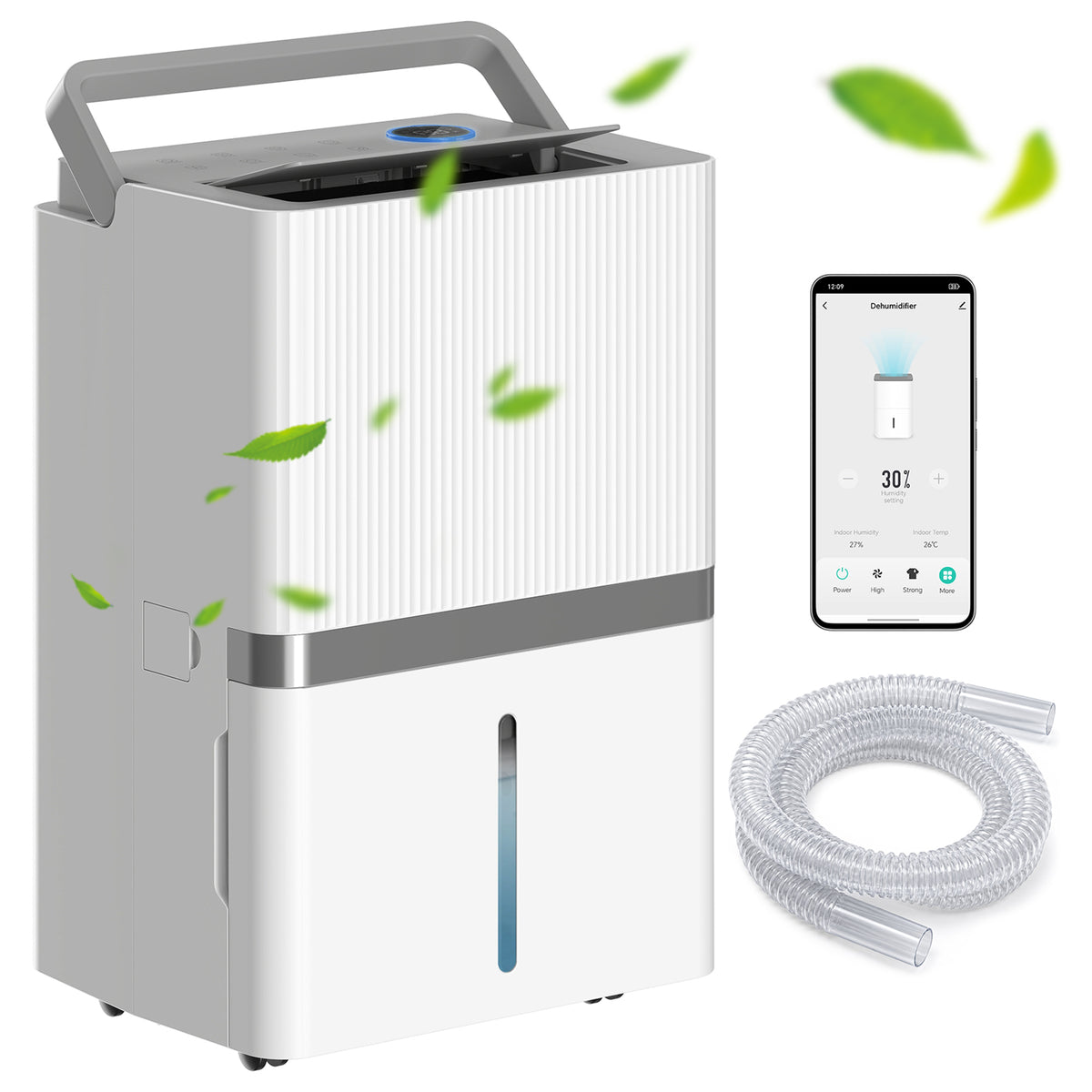 Déshumidificateur intelligent 100 pintes WiFi grande superficie