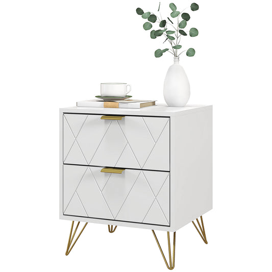 Table de chevet moderne à deux tiroirs