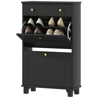 Armoire à chaussures slim 2 tiroirs rabattables 8 paires