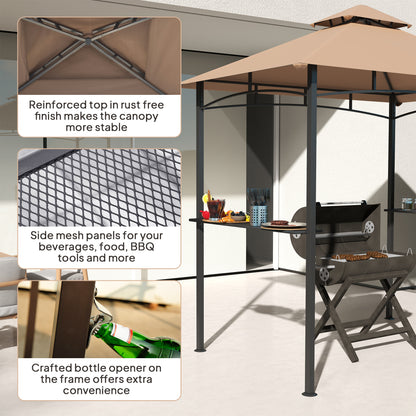 Gazebo de BBQ double toit 244 x 152 cm