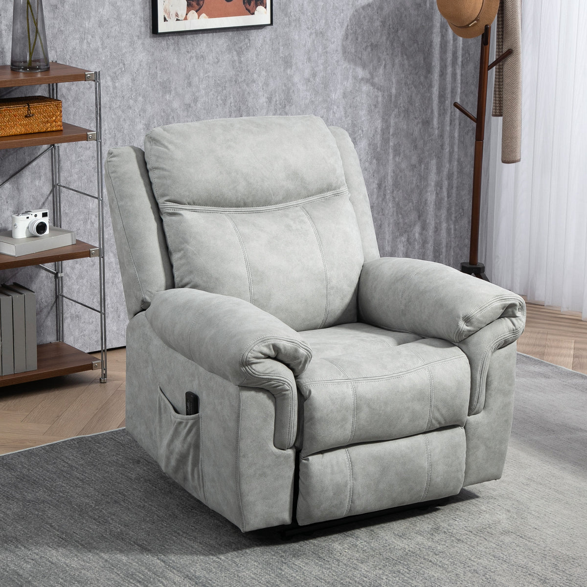 Fauteuil inclinable manuel avec massage vibrant et pochettes