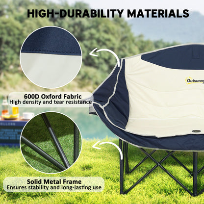Chaise de camping double avec porte-verres et sac