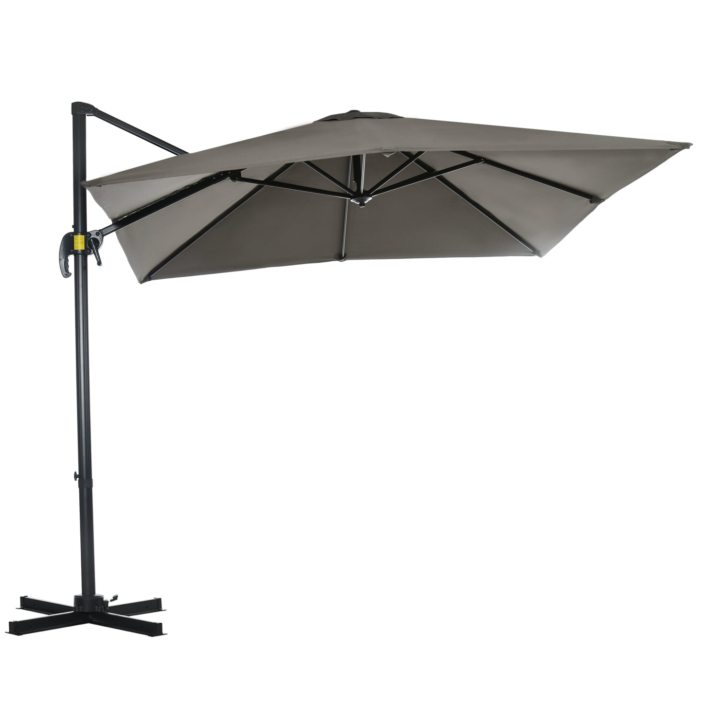 Parasol déporté carré 245 cm rotation 360°