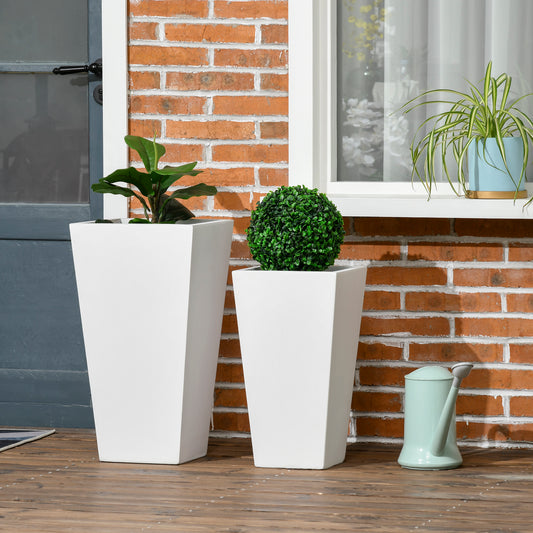 Ensemble 2 Bacs à Fleurs Hauts avec Drainage — Extérieur