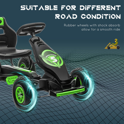 Kart à Pédales Aosom pour Enfants - Cadre Acier avec Freins