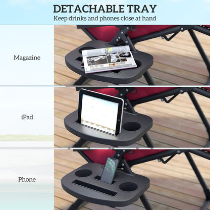 Chaise longue pliante rembourrée avec porte-gobelet