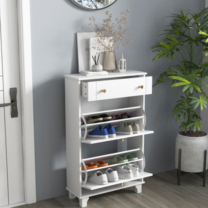 Armoire à chaussures slim 2 tiroirs rabattables 8 paires