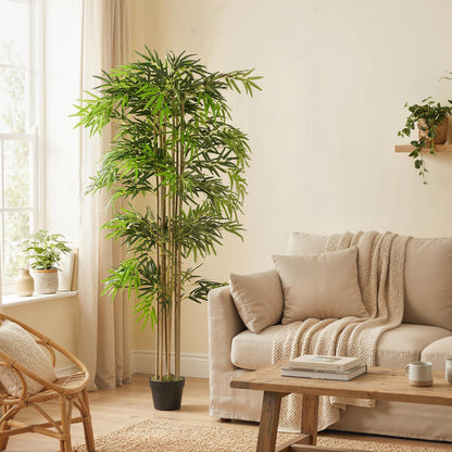 Arbre de bambou artificiel à huit troncs