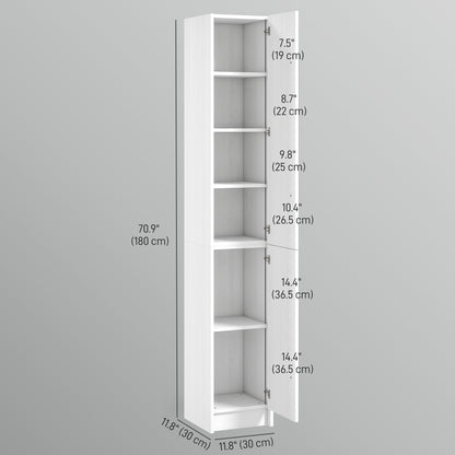 Armoire de salle de bain haute avec tablettes ajustables