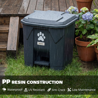 Poubelle extérieure à pédale pour déchets d'animaux 30 L