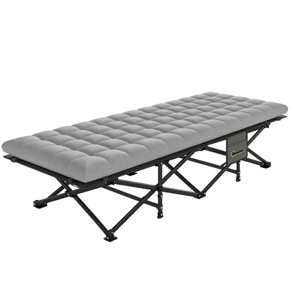 Lit de camp pliant extra large avec matelas amovible