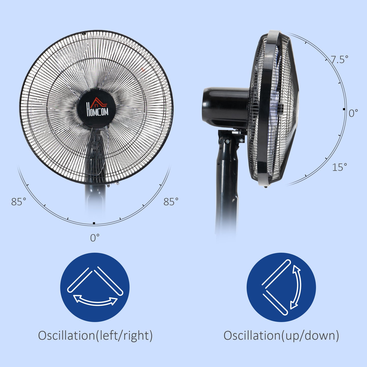 Ventilateur sur pied avec télécommande hauteur réglable