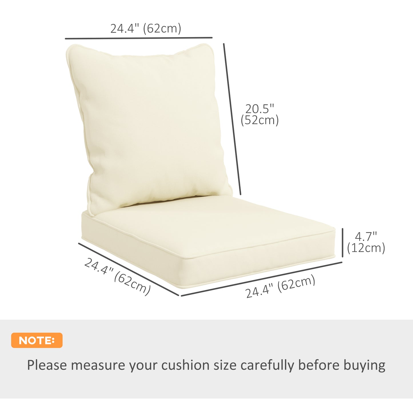 Coussins de chaise de patio ensemble de 2