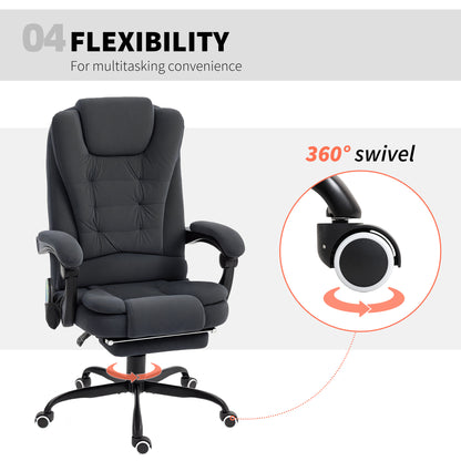 Chaise de bureau massante inclinable avec repose-pieds
