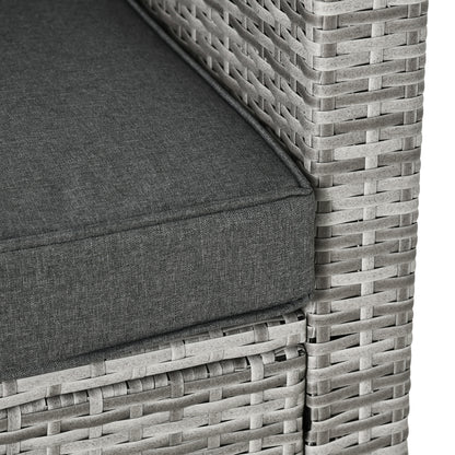 Outsunny 4 Pcs Rattan Patio Set - Thick Cushions, Mixed Grey