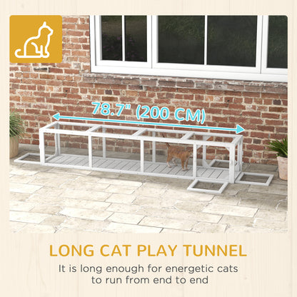 Tunnel pour chat extensible 200cm forme L extérieur