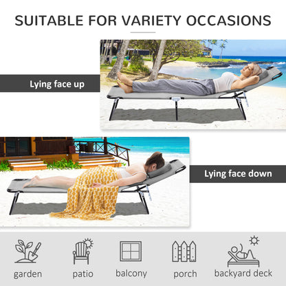 Chaise longue pliante avec trou visage ajustable