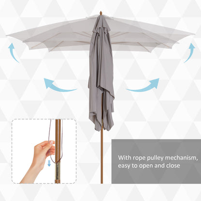 Parasol rectangulaire bambou 213 x 305 cm