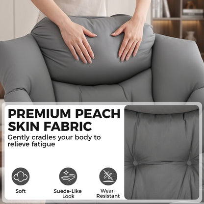 Chaise d'appoint capitonnée avec repose-pieds