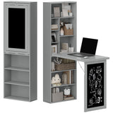 Bureau mural rabattable avec tableau noir et étagère