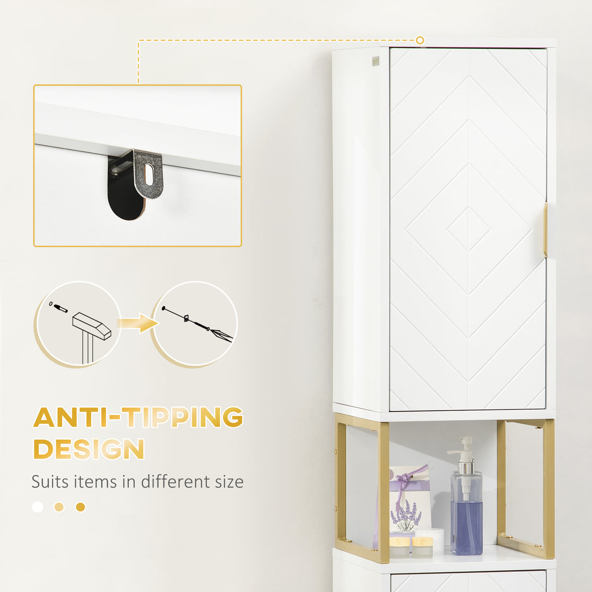 Armoire de salle de bain haute moderne étroite