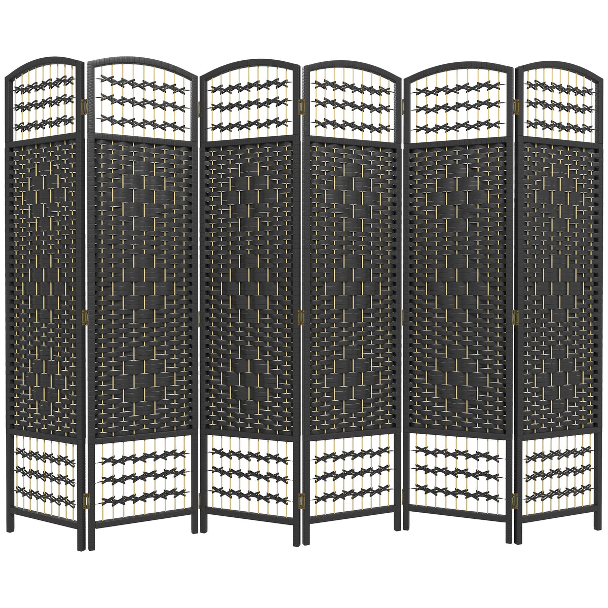 Paravent pliant 6 panneaux fibres tressées