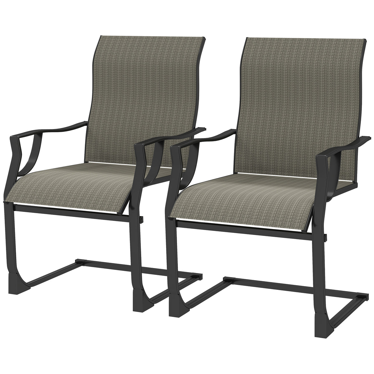 Chaises de patio à ressort C dossier haut — ensemble de 2