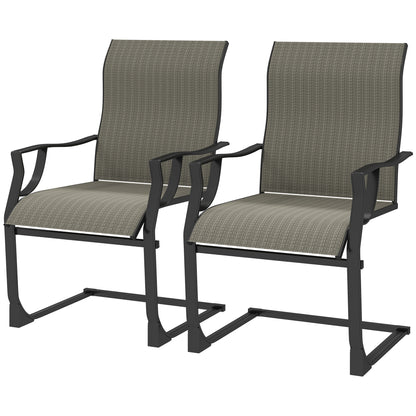Chaises de patio à ressort C dossier haut — ensemble de 2