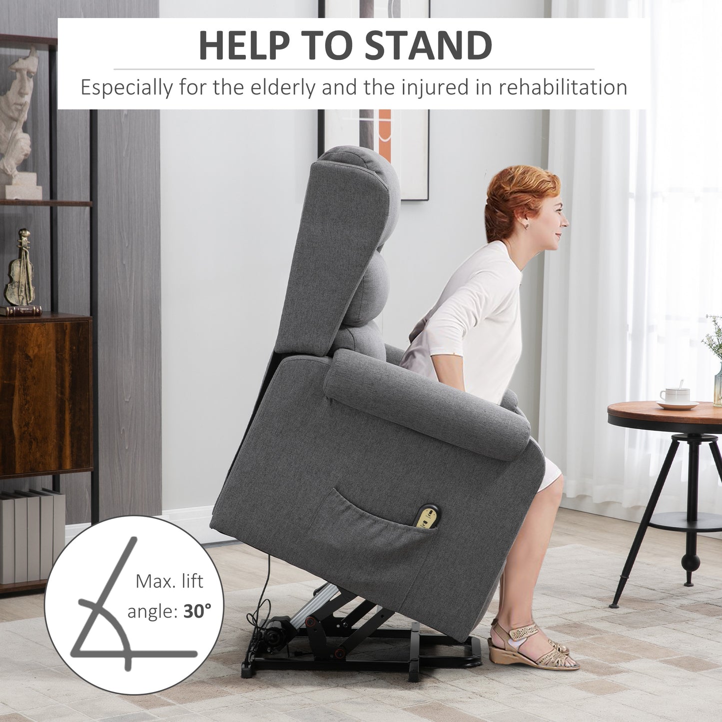 Fauteuil releveur électrique inclinable avec repose-pieds