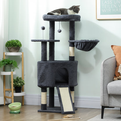 Arbre à chat multi-niveaux avec condo et hamac 119 cm