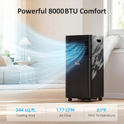 Climatiseur portatif 8000 BTU avec déshumidificateur et télécommande
