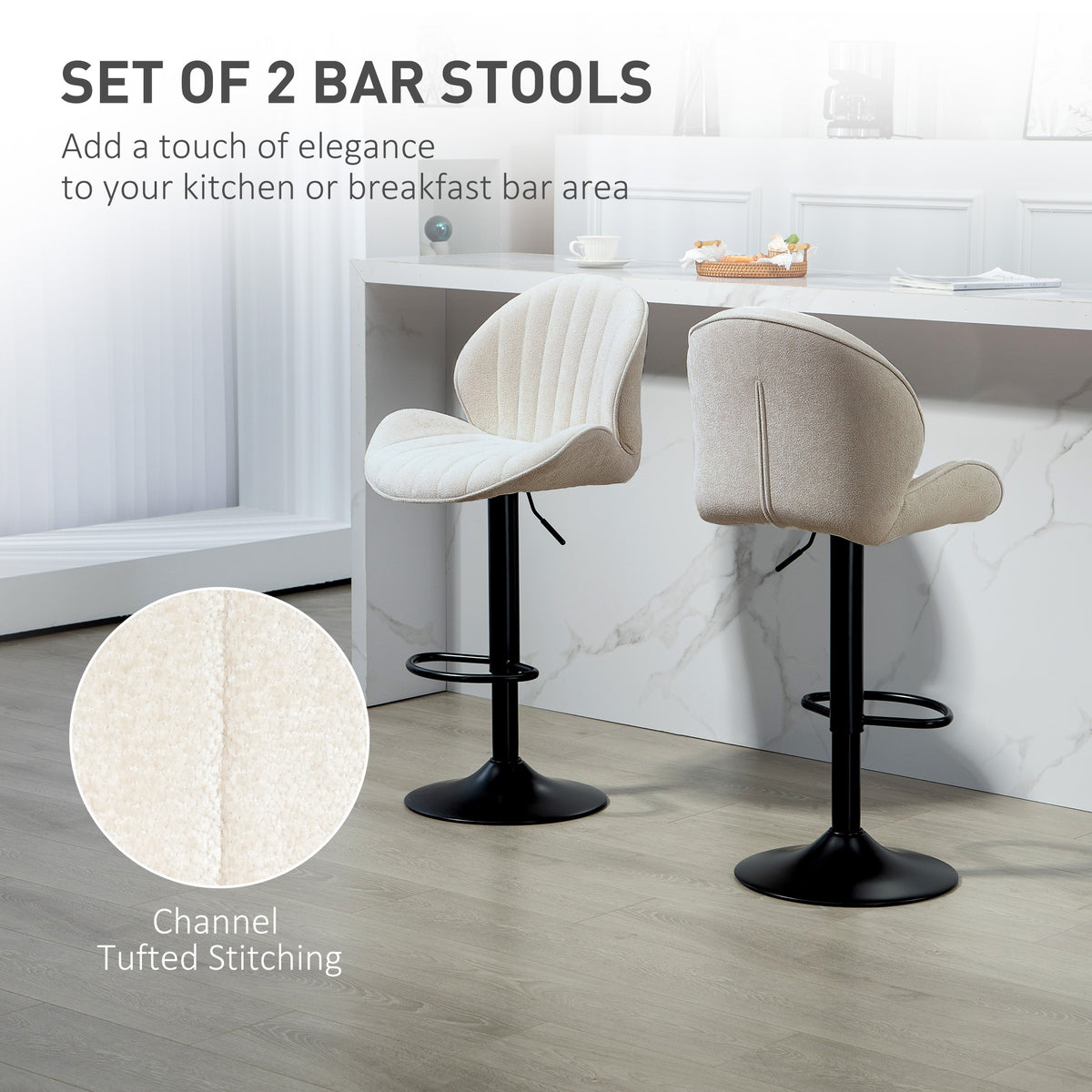 Tabourets de bar pivotants ajustables lot de 2