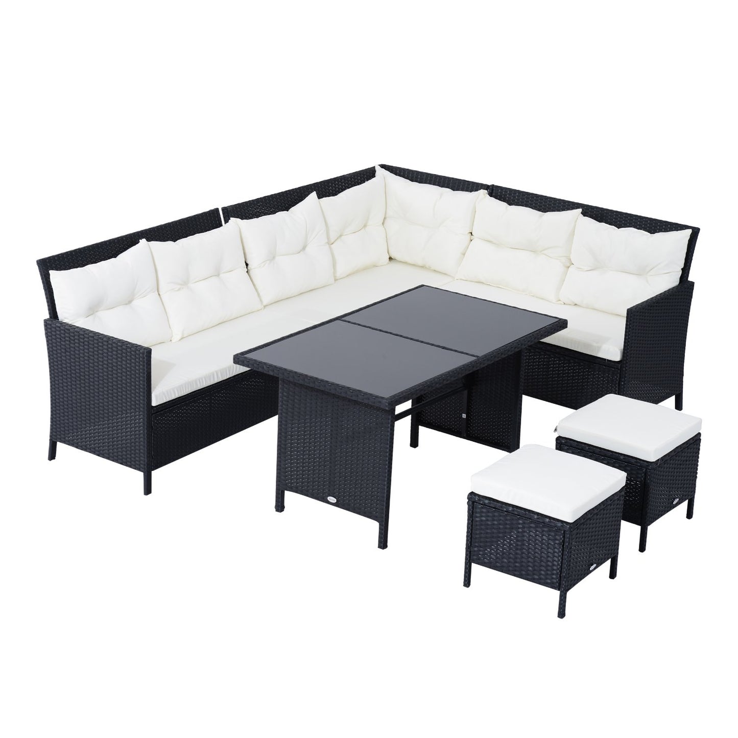 Ensemble de patio sectionnel rotin 6 pièces avec table