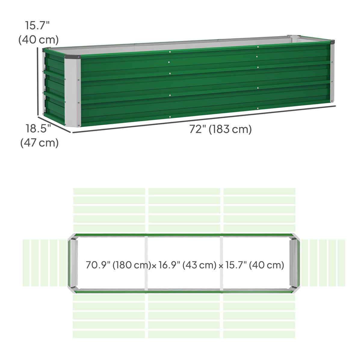 Jardinière surélevée en acier galvanisé 3 sections