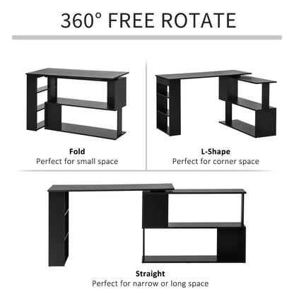 Bureau en L rotatif 360° avec rangement