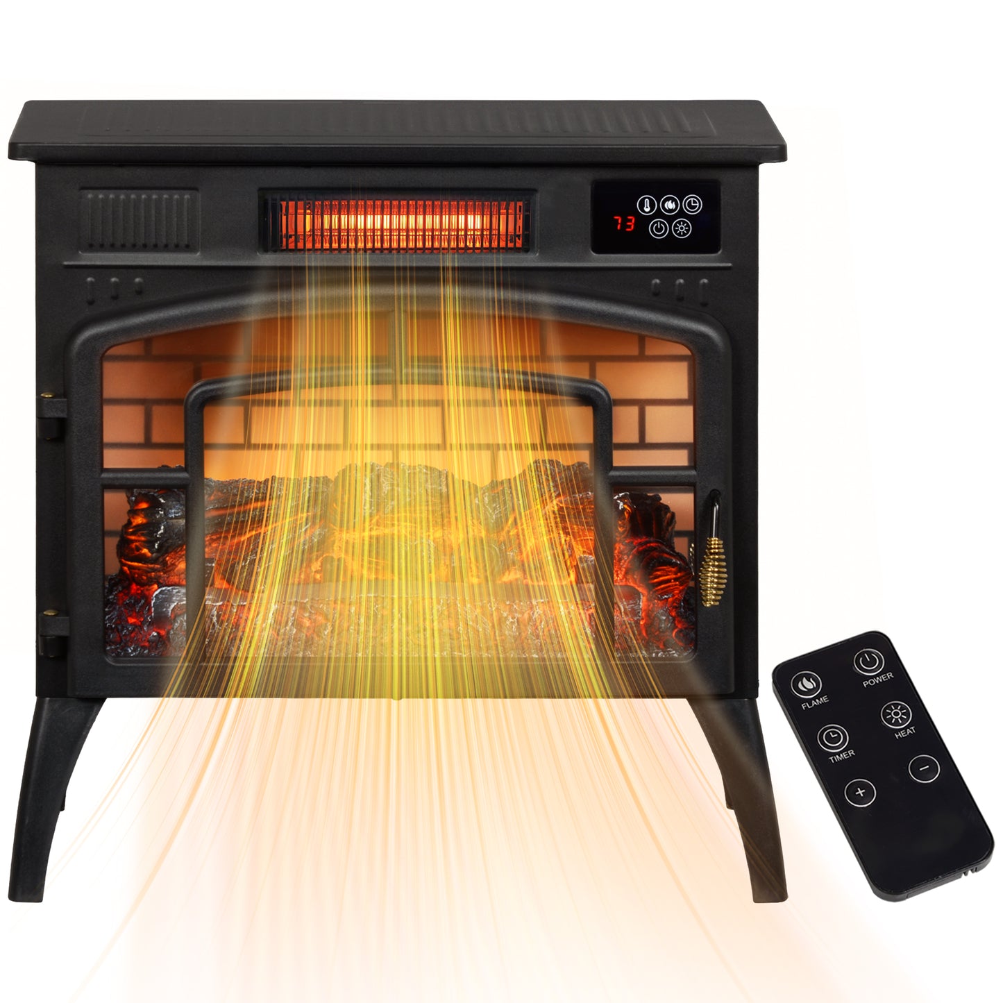 Foyer électrique infrarouge à flammes 3D réalistes 1500W