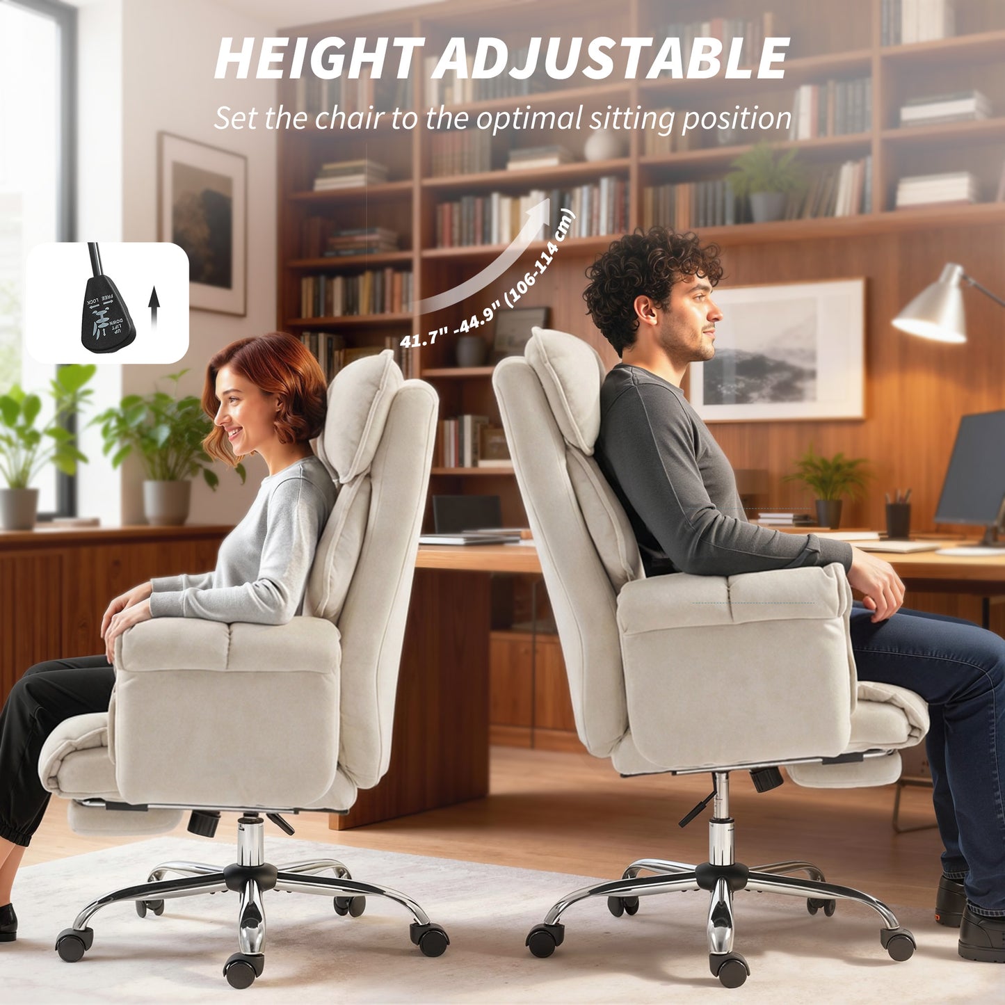 Chaise de bureau inclinable avec repose-pieds et appuie-tête