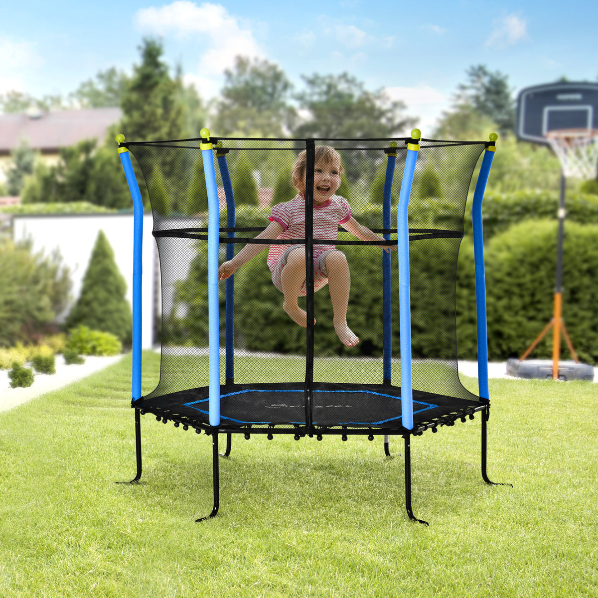 Trampoline intérieur pour enfants avec filet de sécurité