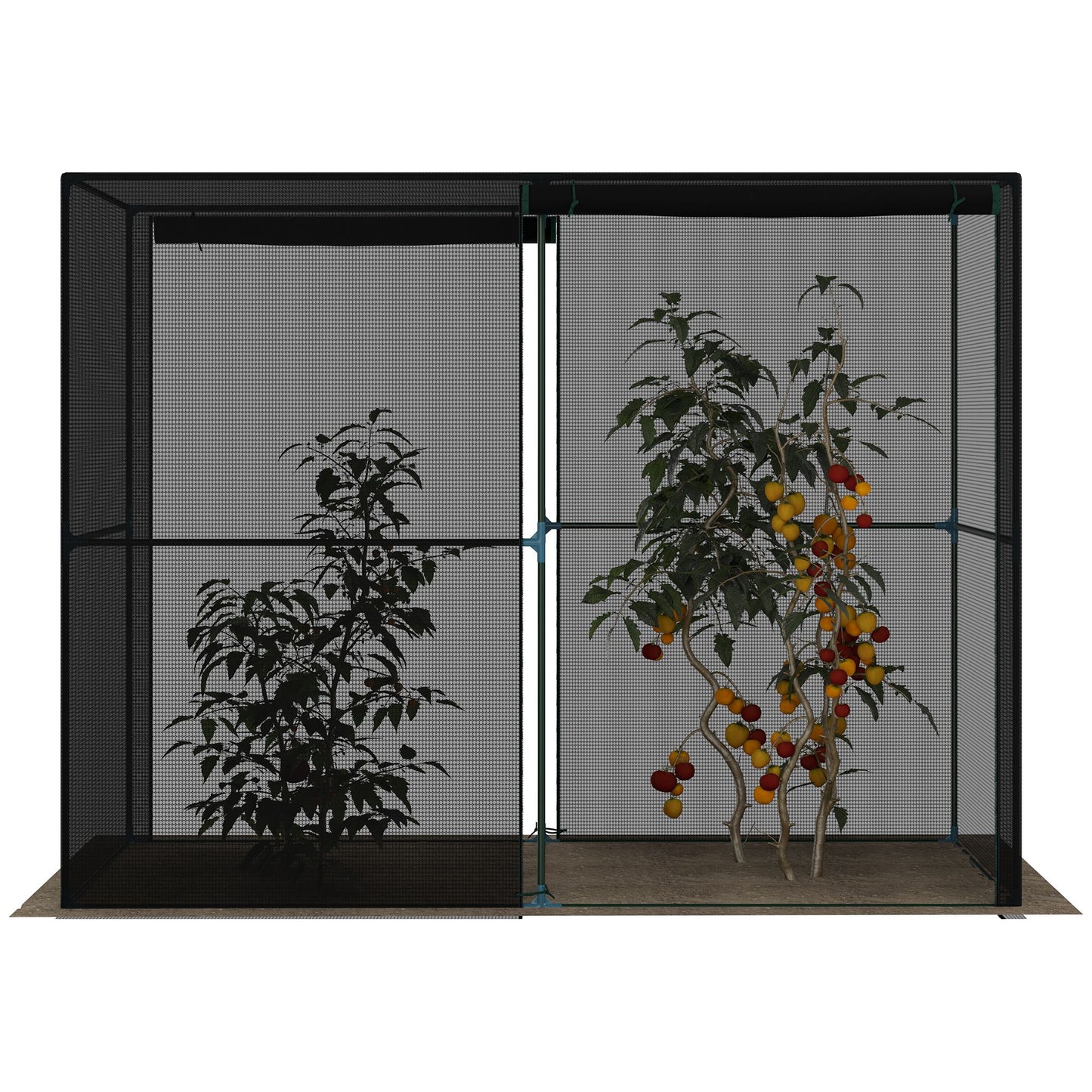  240x120x185cm Outdoor Garden Greenhouse with Zipper Doors