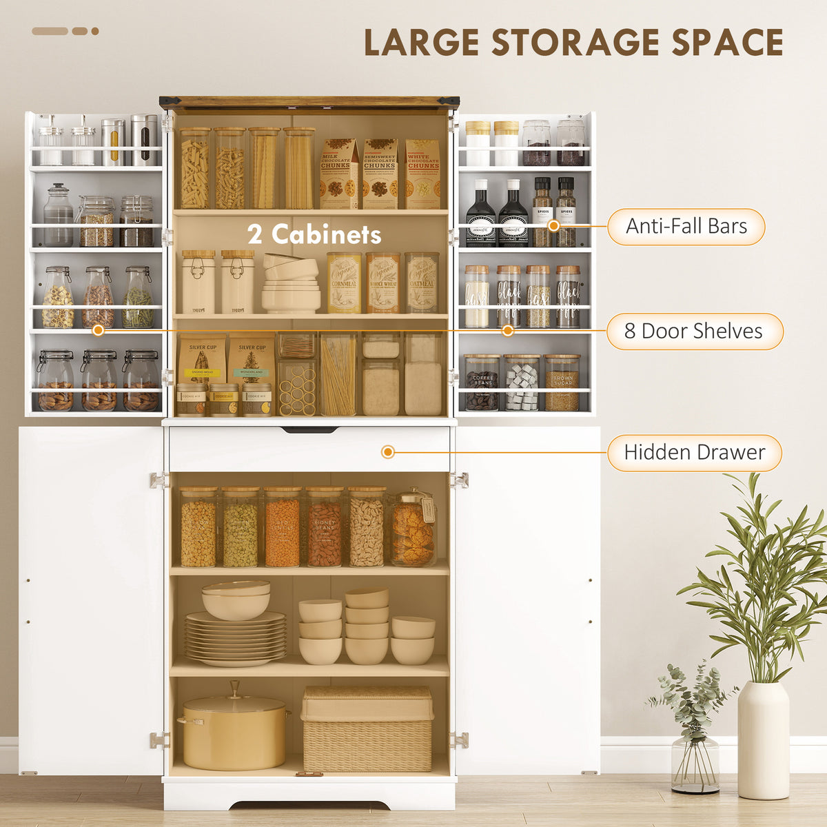 Armoire de cuisine style champêtre 182 cm