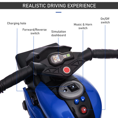 Moto électrique pour enfants 6V avec pédales musique phares