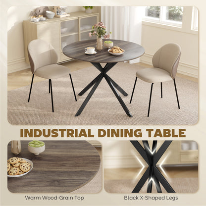 Table de cuisine ronde 40 po — noir