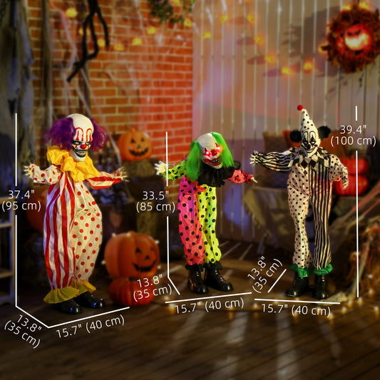 Décoration Halloween clown animé empilable yeux LED